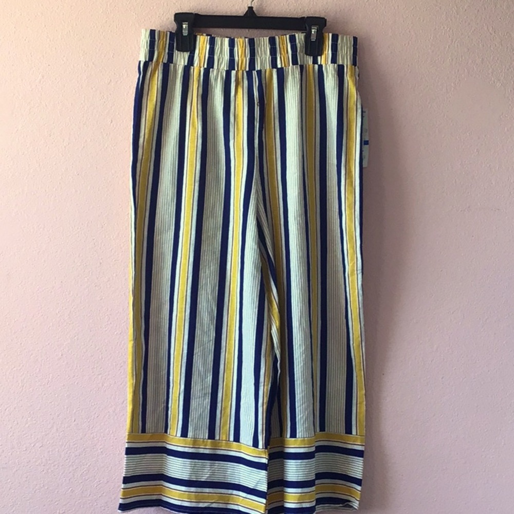New Takara girls casual pants sz Large blue/yellow